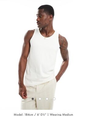 Selected/Homme Men's Off-White Ribbed Tank Top
